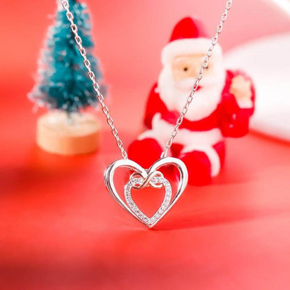 Heart Shape Inlaid Zircon 925 Sterling Silver Necklace for Women